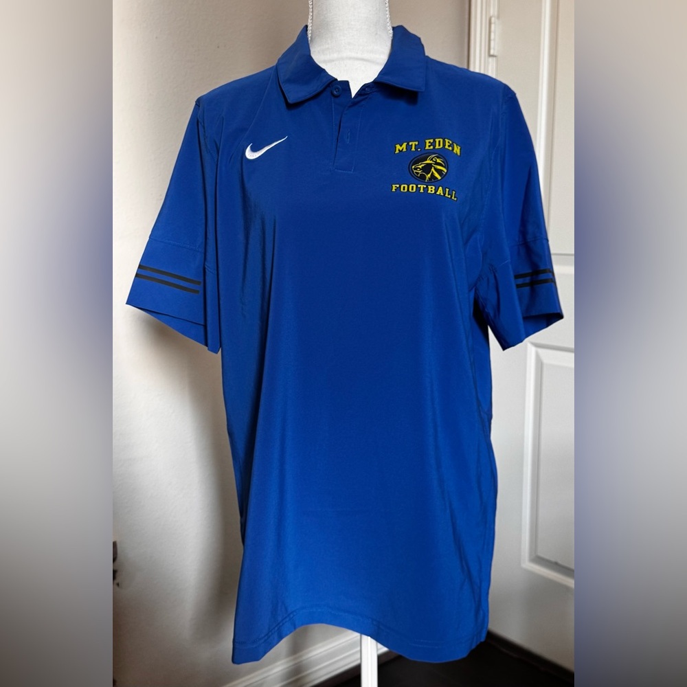 Mt Eden Football Blue Nike Polo Size Large